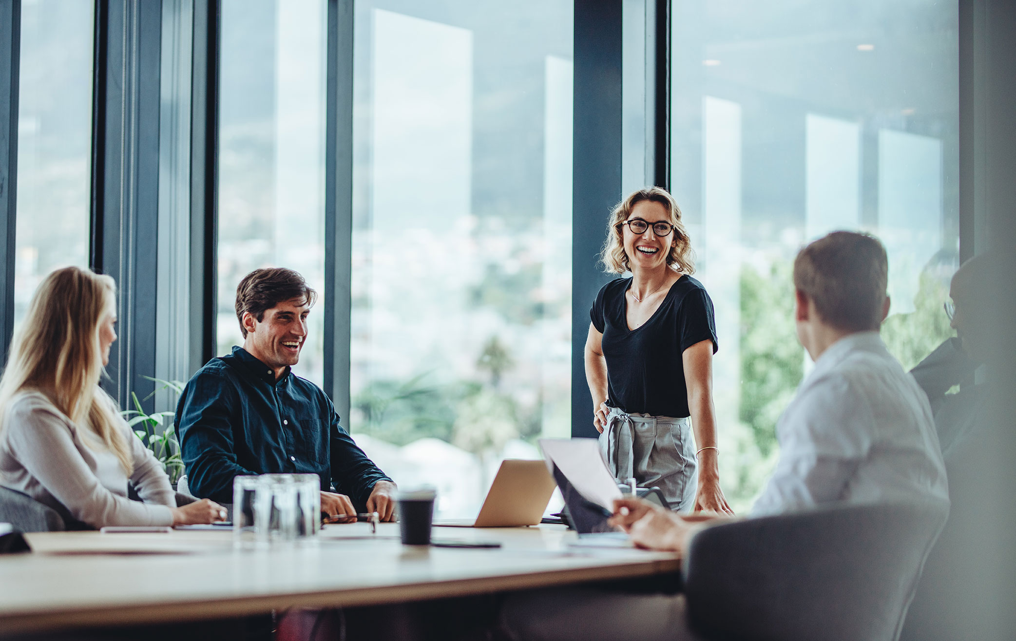 Casual Team in Office Setting